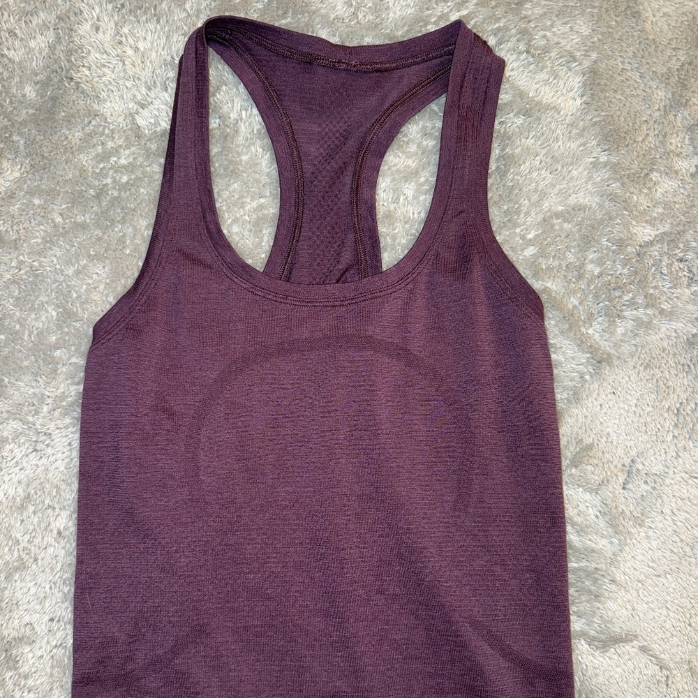 Lululemon Swiftly Tech Racerback Tank Top 2.0 Waist Length, PURPLE, SIZE 4